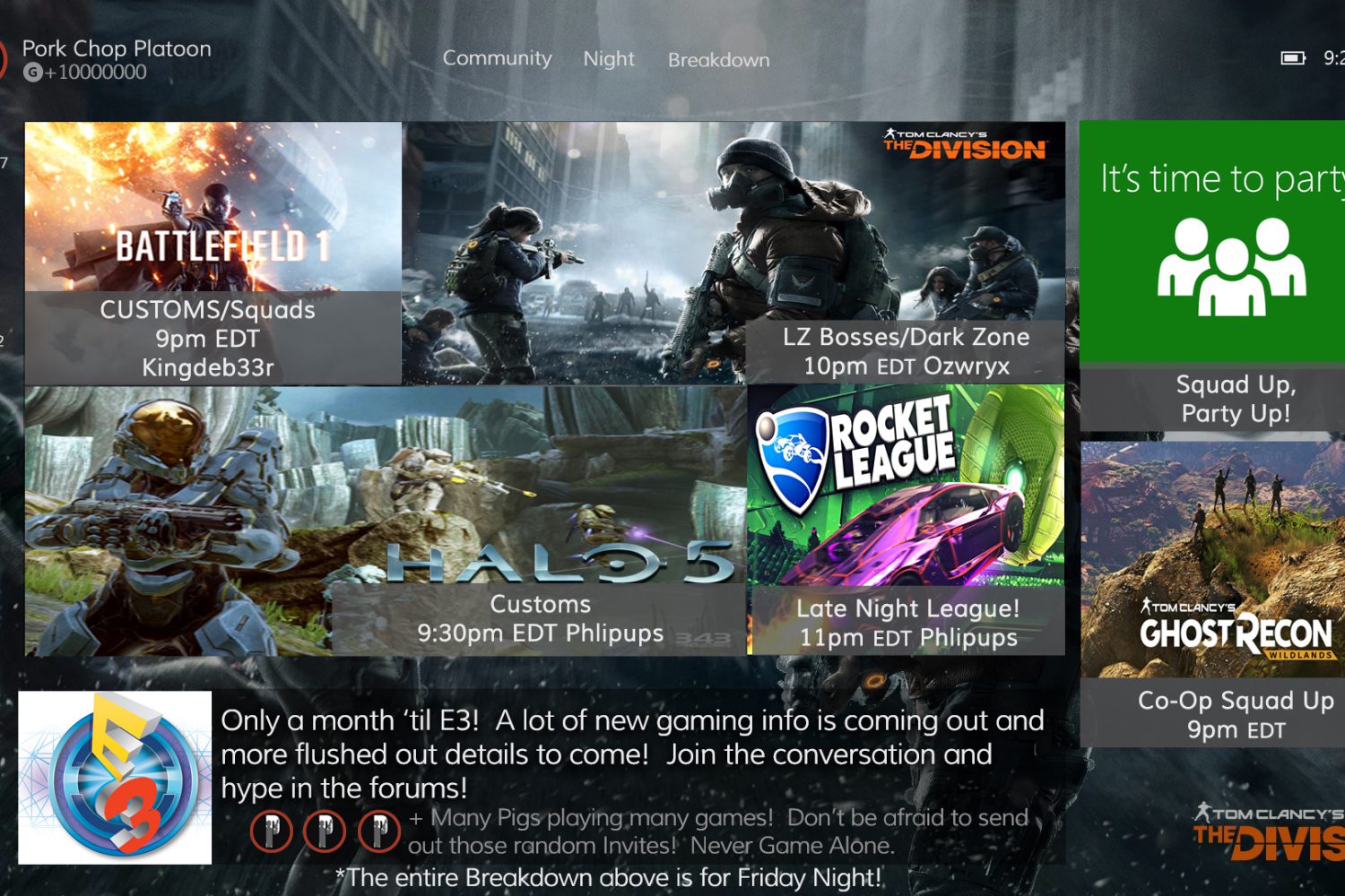 Community Night May 12th