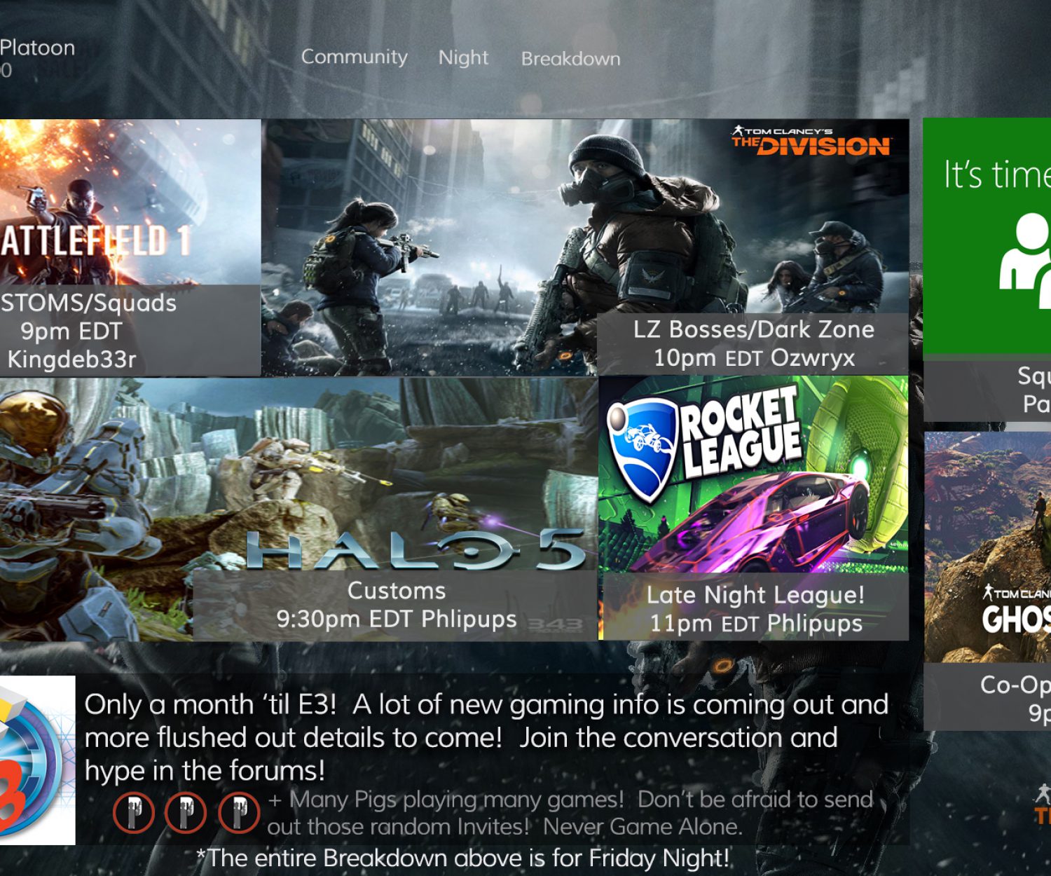 Community Night May 12th